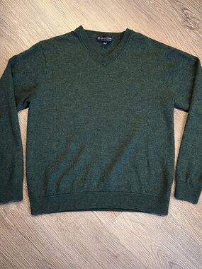Hart Schaffner Marx Forest Green V-Neck Sweater